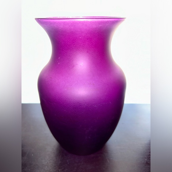 Frosted, deep purple vase 8” - Picture 4 of 16